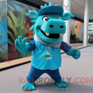 Turquoise Wild Boar mascot...