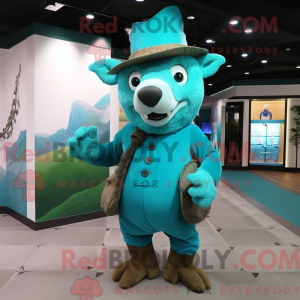 Turquoise Wild Boar mascot...