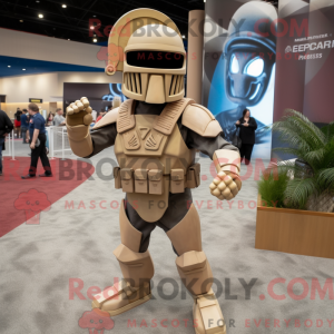 Tan Spartan Soldier maskot...
