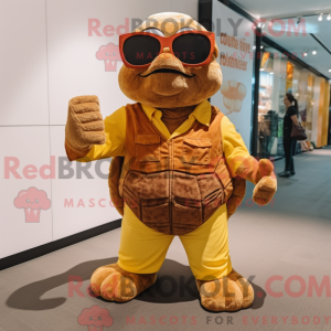 Brun skilpadde maskot...