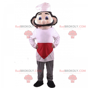 Maskot kuchař s velkým knírem - Redbrokoly.com