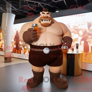 Brun Strongman maskot...