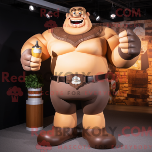 Brun Strongman maskot...