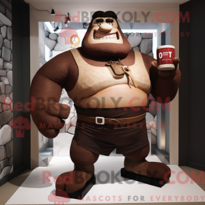 Brown Strongman mascot...