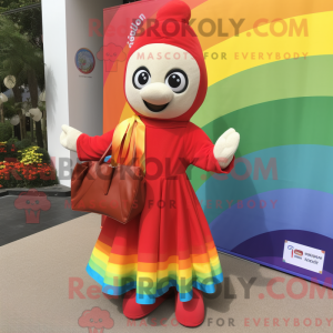 Red Rainbow maskot kostume...