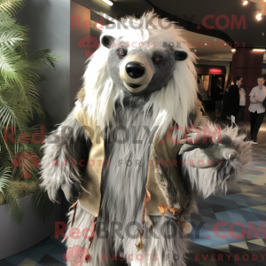 Silver Sloth Bear mascot...