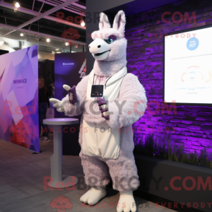 Lavendel Lama maskot drakt...