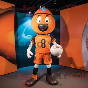 Orange Rugby Ball mascot...
