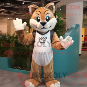 Tan Lynx maskotdraktfigur...