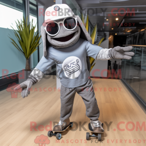 Gray Skateboard mascot...