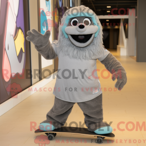 Gray Skateboard mascot...