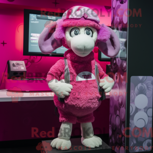 Magenta Schaf Maskottchen...