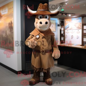 Tan Cow-maskotdraktfigur...