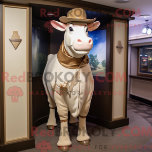 Tan Cow-maskotdraktfigur...