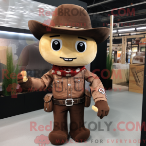 Brun Cowboy maskot kostume...