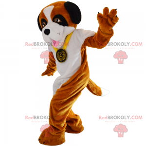 Mascotte de chien avec médaille - Redbrokoly.com