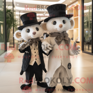 Beige Aye-Aye maskot...