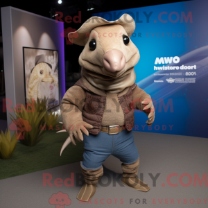 Beige Armadillo mascot...