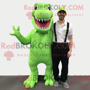 Limegrønn T Rex máscara de...
