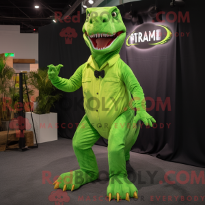 Limegrønn T Rex máscara de...