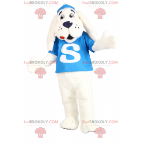 Mascotte de chien blanc a longues oreilles - Redbrokoly.com