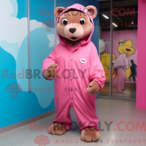 Personaggio mascotte rosa...