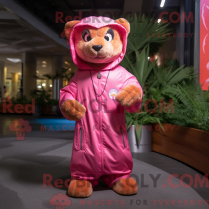 Pink Jaguarundi maskot...