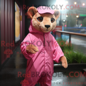 Personaggio mascotte rosa...
