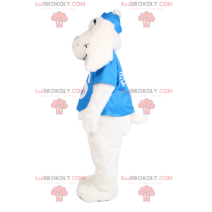 O mascote do cão branco tem orelhas compridas - Redbrokoly.com