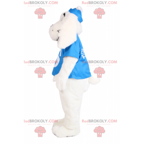 O mascote do cão branco tem orelhas compridas - Redbrokoly.com