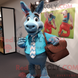 Cyan Esel Maskottchen...
