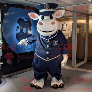 Navy Cow-maskotdraktfigur...