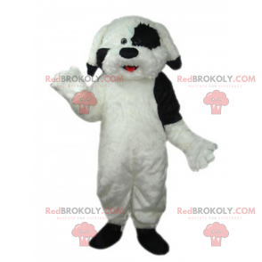 Mascotte cane bianco con macchie nere nell'occhio sinistro -