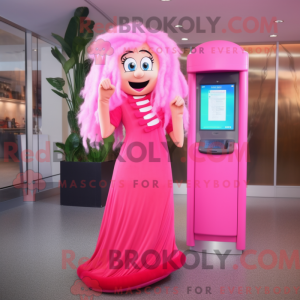 Pink Phone maskot kostume...