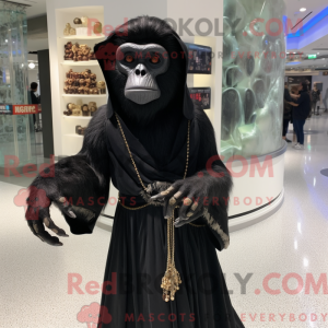 Sort Capuchin Monkey maskot...