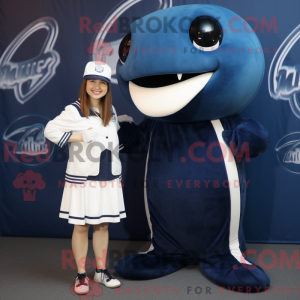 Navy Whale maskot kostume...