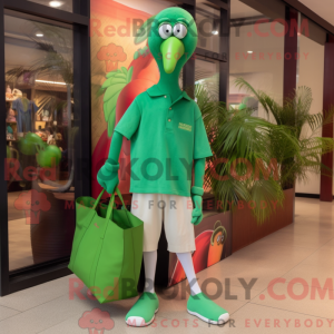 Grøn Flamingo maskot...