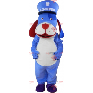 Blue dog mascot with cap - Redbrokoly.com