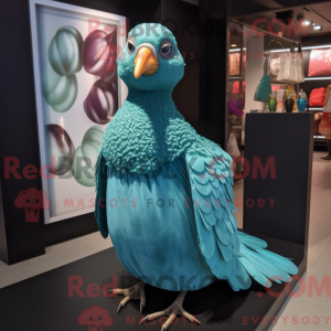 Teal Guinea Fowl mascot...