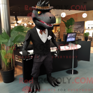 Sort Spinosaurus maskot...