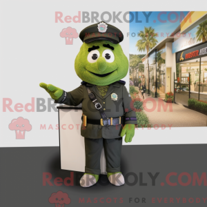 Olive Police Officer mascot...