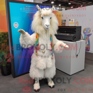 Hvit Angora geit maskot...