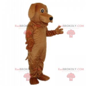 Brown dog mascot with long ears - Redbrokoly.com