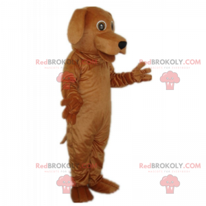 Mascotte de chien marron avec longues oreilles - Redbrokoly.com
