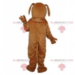 Braunes Hundemaskottchen mit langen Ohren - Redbrokoly.com