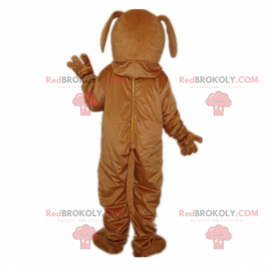 Brown dog mascot with long ears - Redbrokoly.com