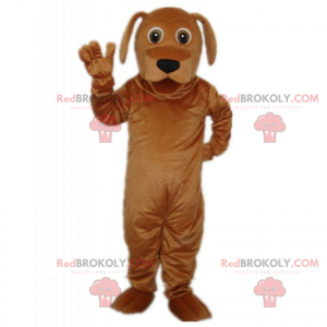 Mascote cachorro marrom com orelhas compridas - Redbrokoly.com