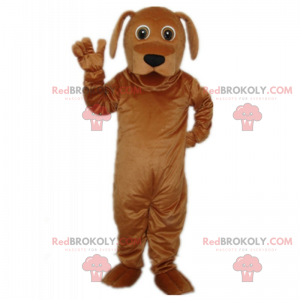 Mascotte de chien marron avec longues oreilles - Redbrokoly.com