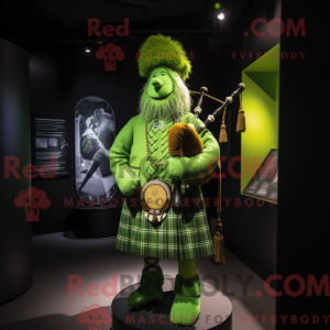 Lime Green Bagpipe mascot...