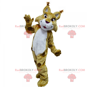 Brun och vit hundmaskot - Redbrokoly.com